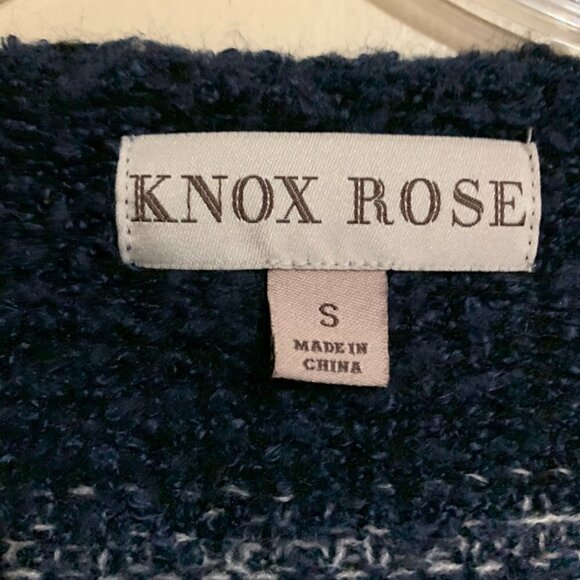 Knox Rose Striped Color Block V-Neck Knit Sweater Blue White Gray. Size Small - Picture 3 of 9